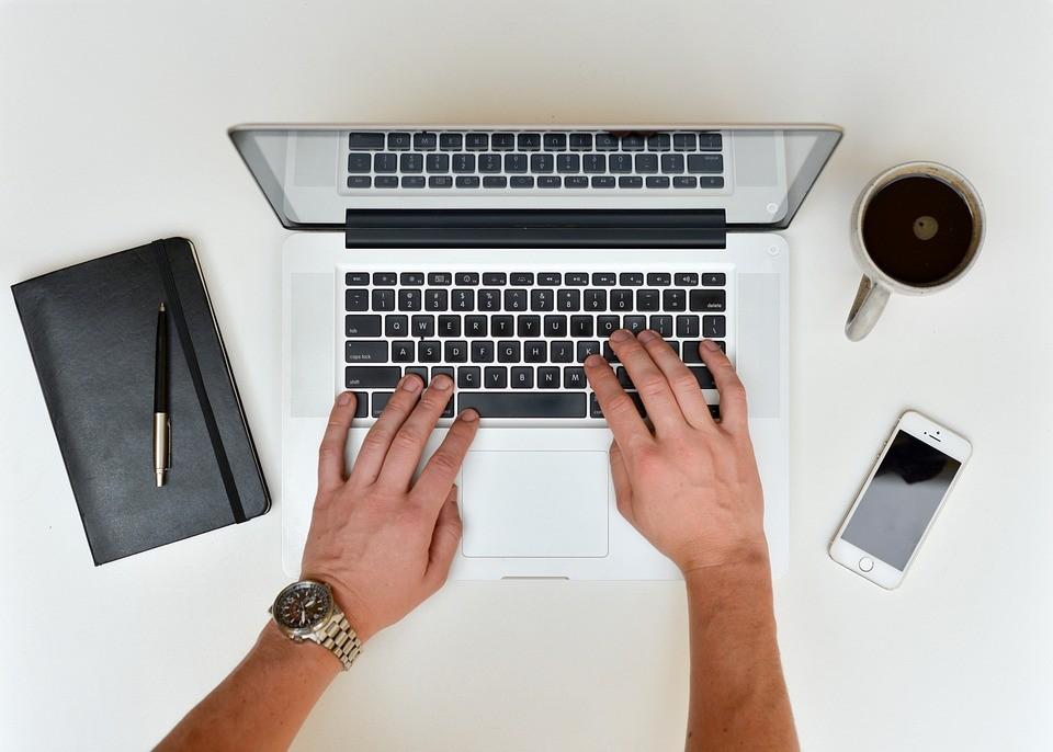 Entrepreneur researching SEO services