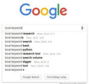 example of google search results